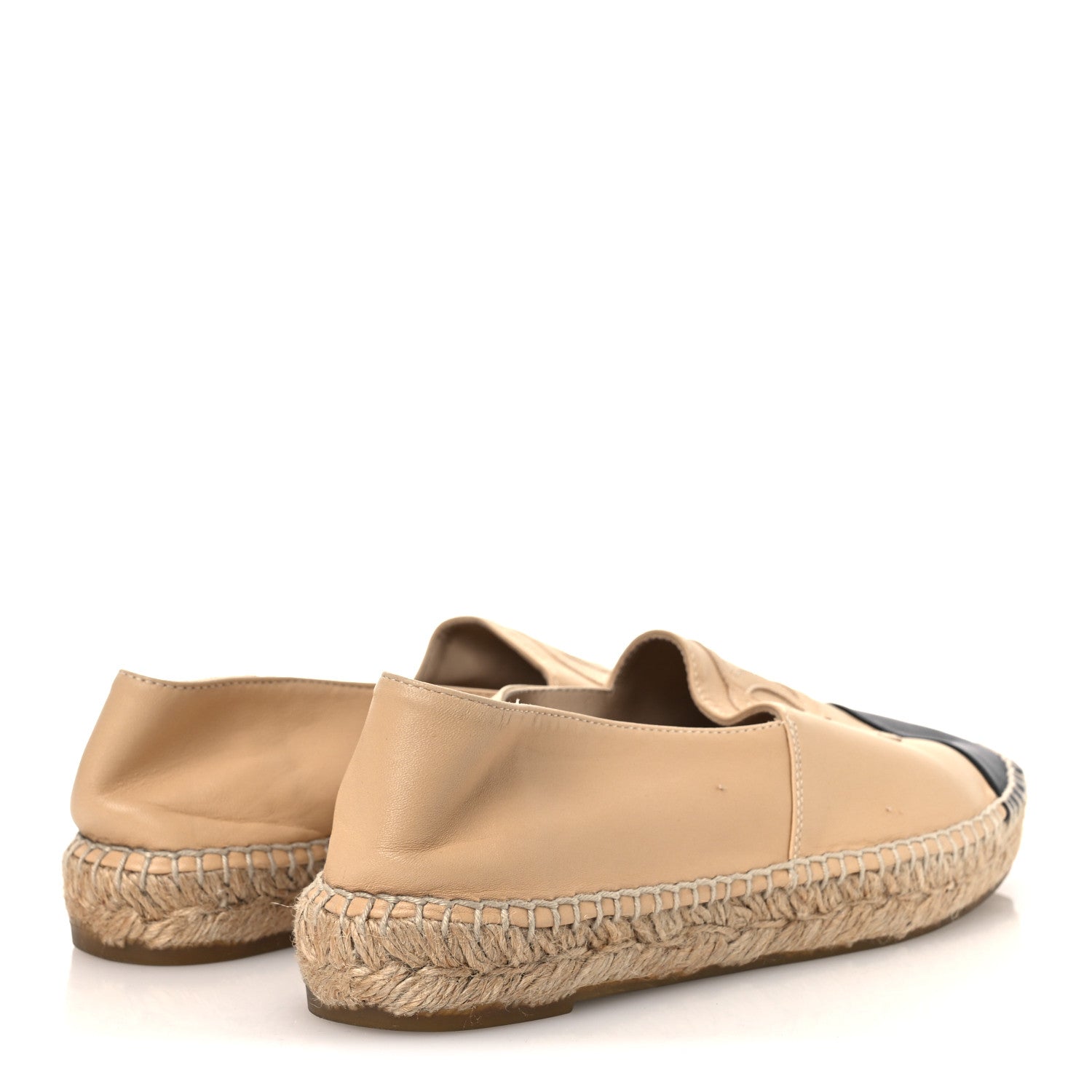 Chanel Lambskin CC Espadrilles 38 Beige Black 5 of 12