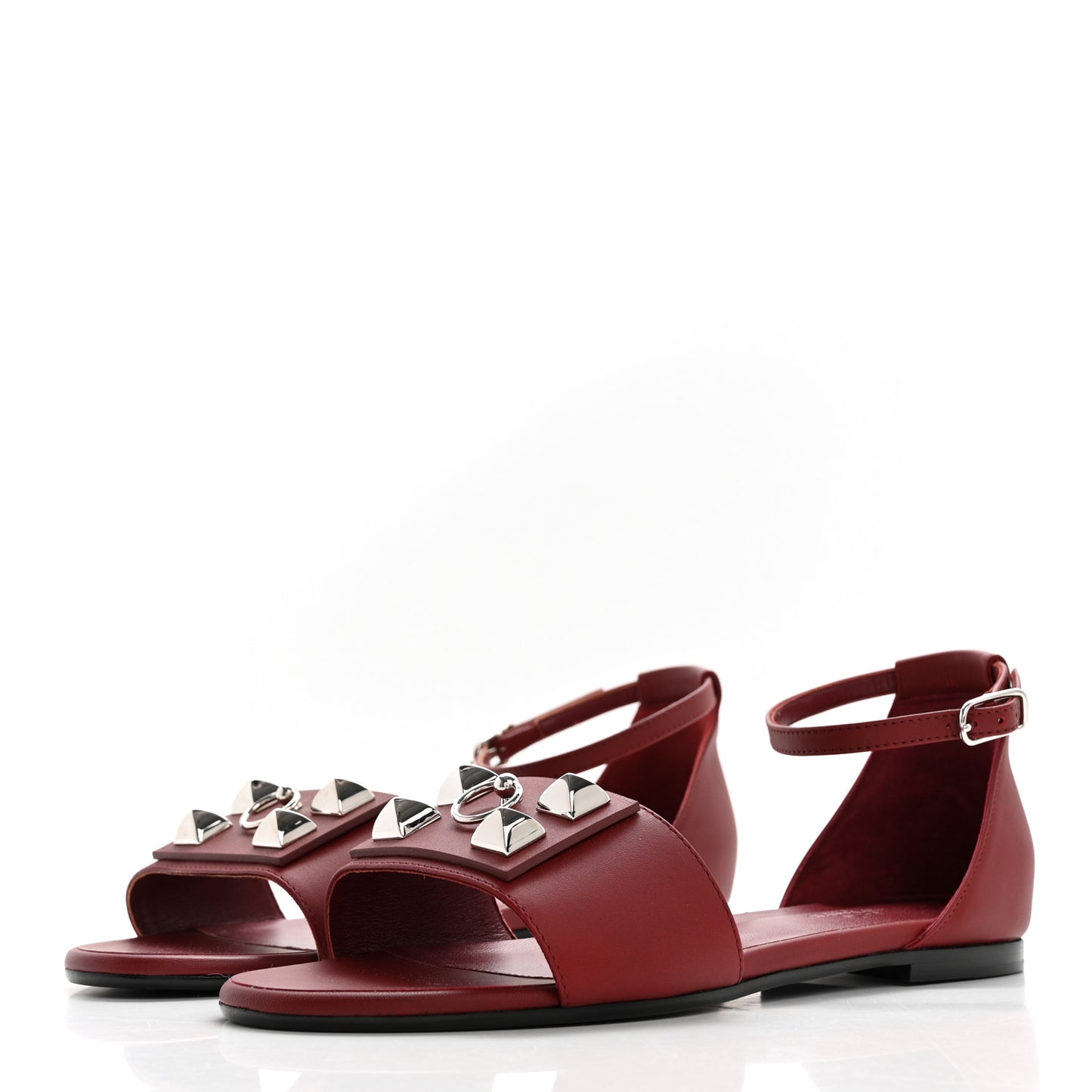 Calfskin Desiree Sandals 38 Rouge H