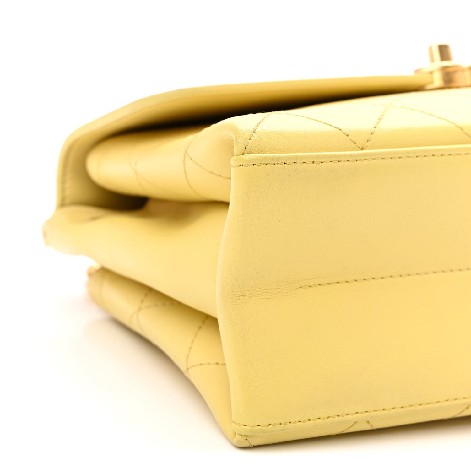 Chanel Lambskin Stitched Coco Luxe Small Flap Yellow 9 of 11