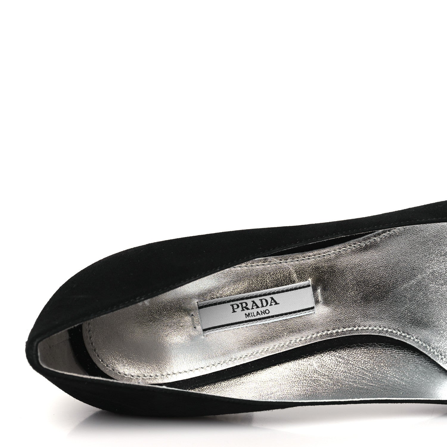 Prada Suede Crystal Block Heel Pump 39.5 Black 8 of 9
