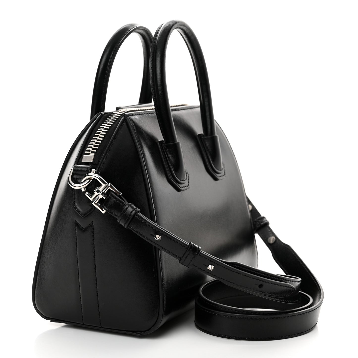 Shiny Lord Calfskin Mini Antigona Black