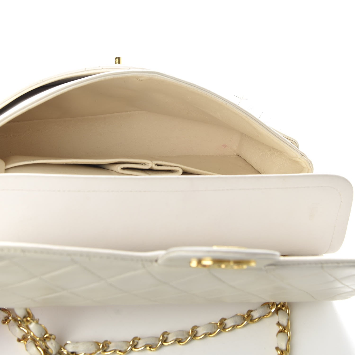 Chanel Lambskin Quilted Medium Double Flap White 5 of 9