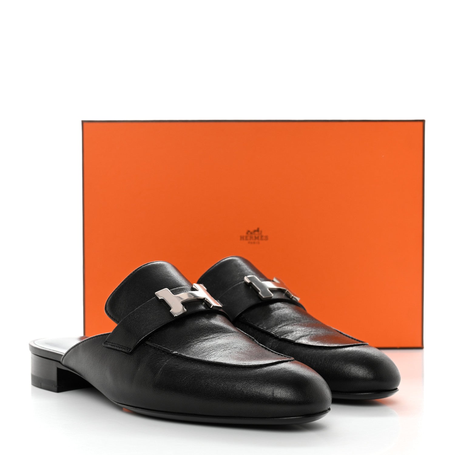 Hermes Goatskin Trocadero Mule 39 Black 9 of 9