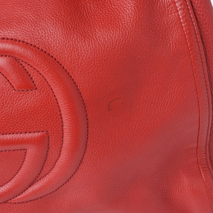 Gucci Pebbled Calfskin Large Soho Shoulder Bag Red 11 of 12