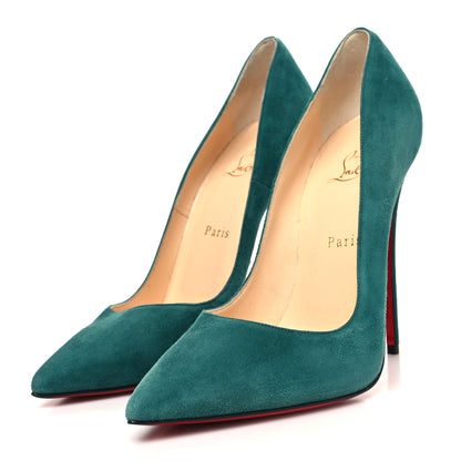 Christian Louboutin Veau Velours So Kate 120 Pumps 40.5 Green 3 of 7