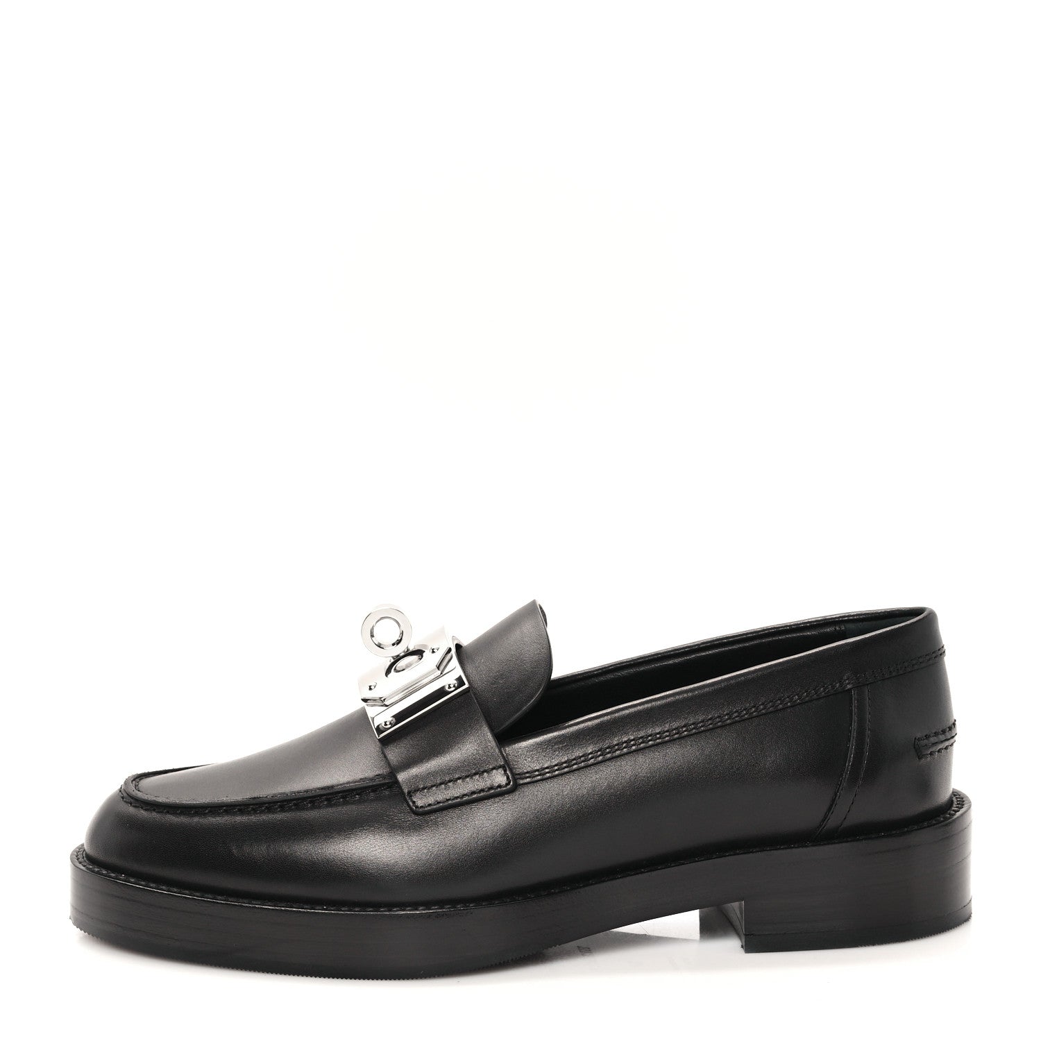 Hermes Calfskin Womens Hot Loafer 37 Black 1 of 9