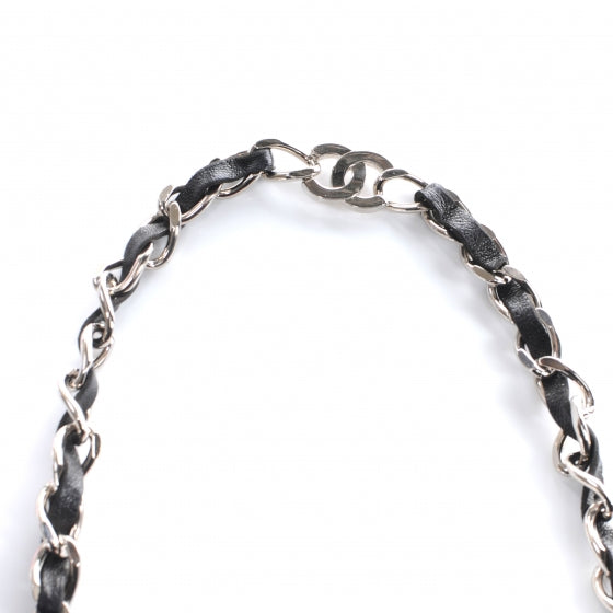 Chanel Leather Silver Chain Link Belt Black 6 of 6