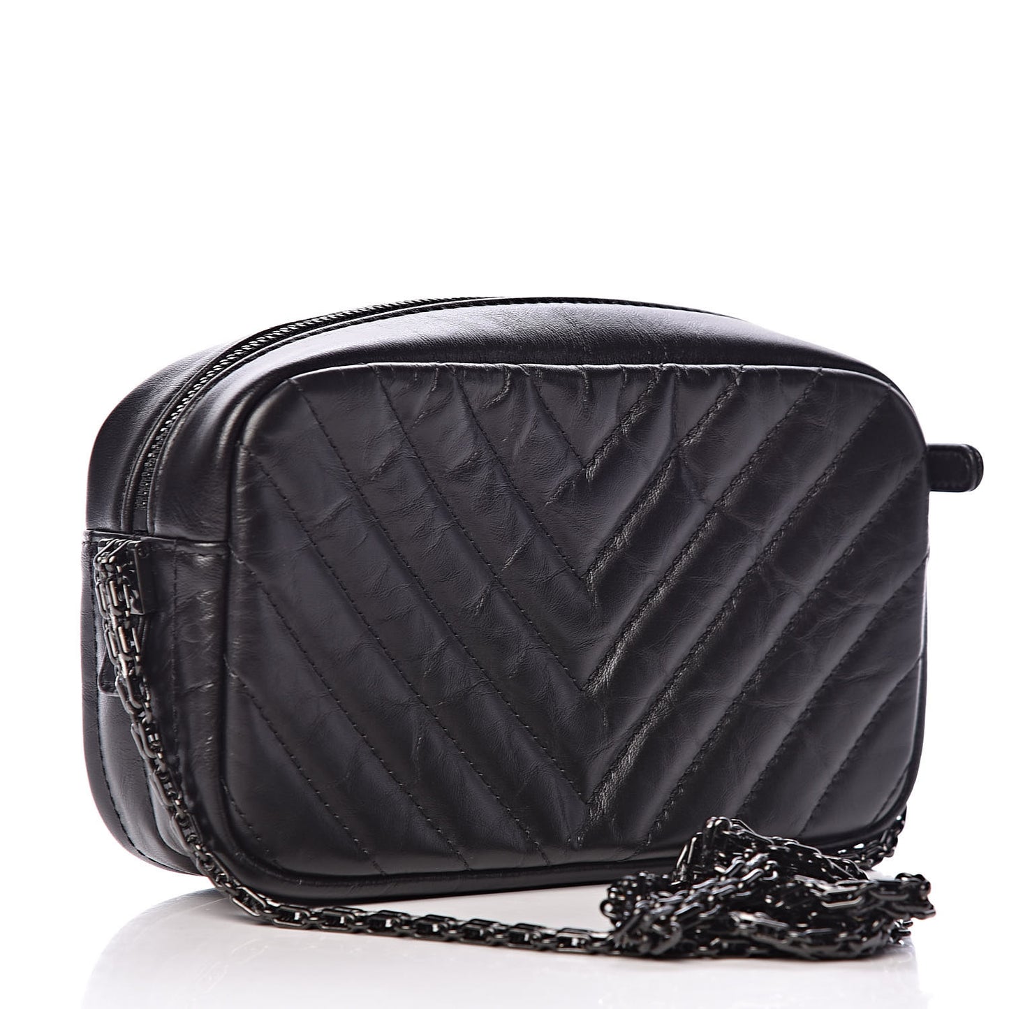 Aged Calfskin Chevron Mini Reissue Camera Case So Black