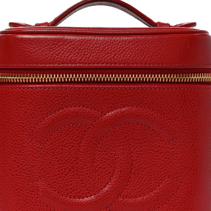 Chanel Caviar Vanity Cosmetic Case Red 7 of 9