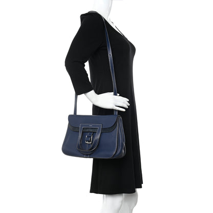 Hermes Taurillon Clemence Halzan 31 GM Bleu Encre 2 of 15