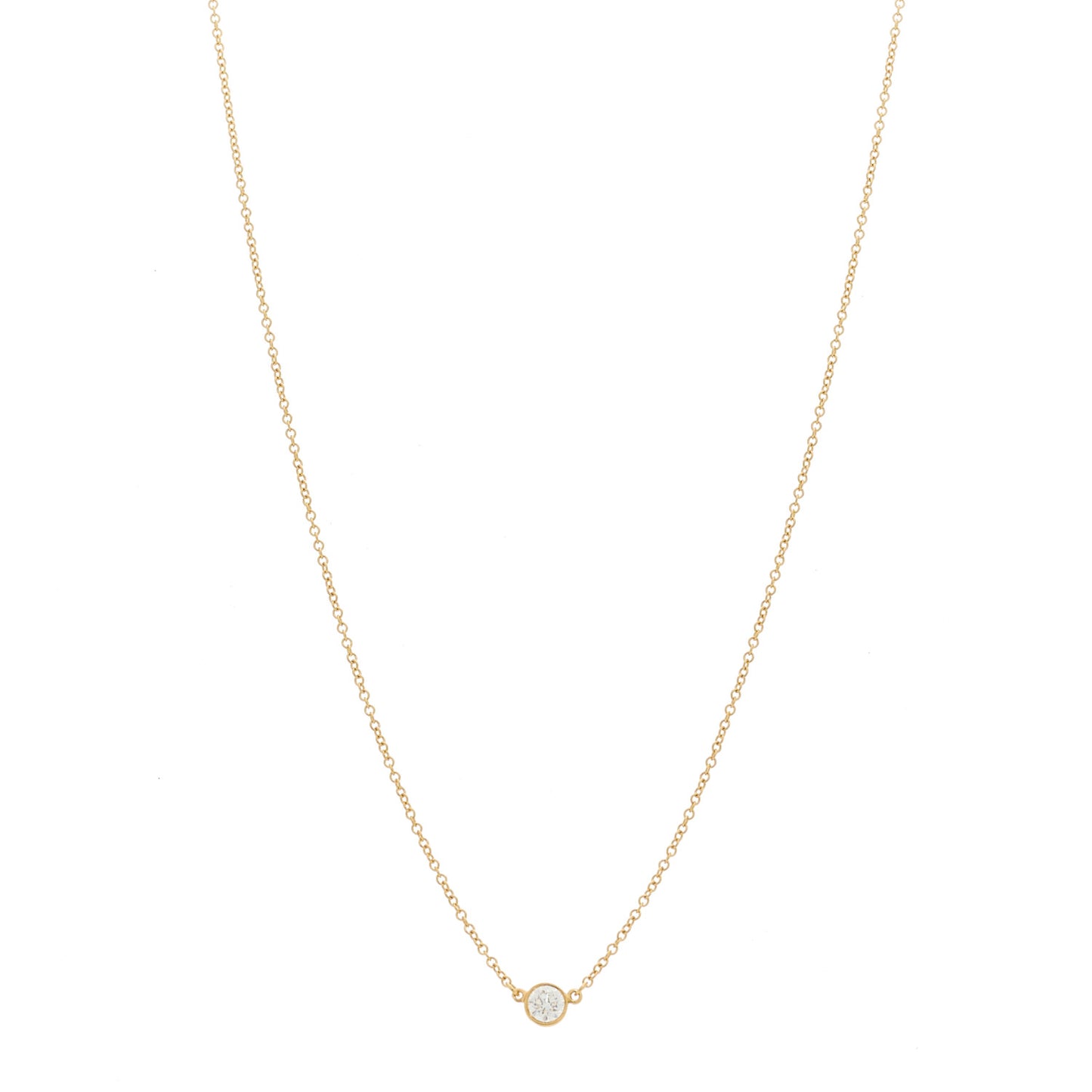 18K Yellow Gold Diamond .17ct Elsa Peretti Diamonds by the Yard Pendant Necklace