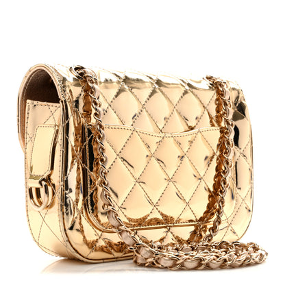 Chanel Mirror Calfskin Metallic Calfskin Quilted Hollywood Boulevard Mini Flap With Star Coin Purse Gold 4 of 12