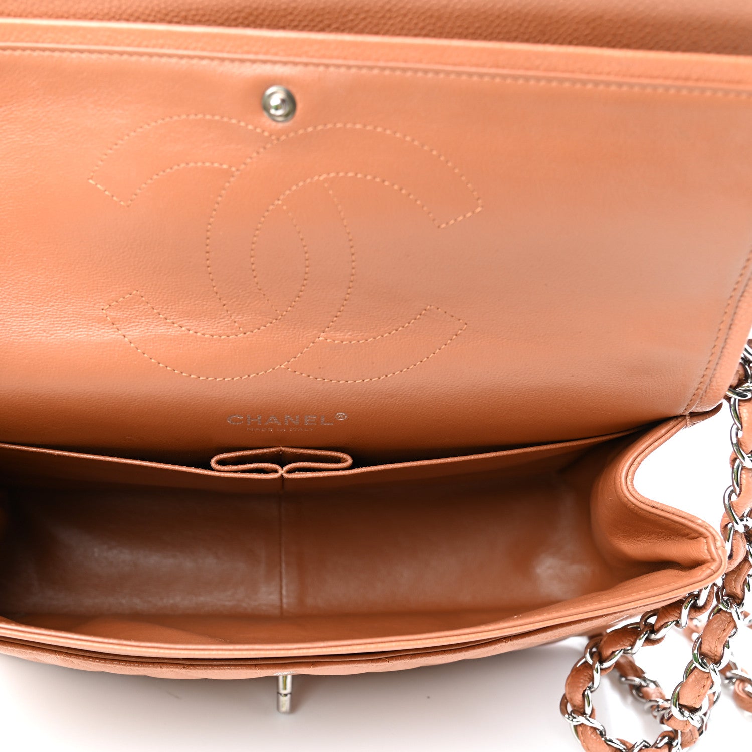 Chanel Caviar Quilted Jumbo Double Flap Light Brown 5 of 10