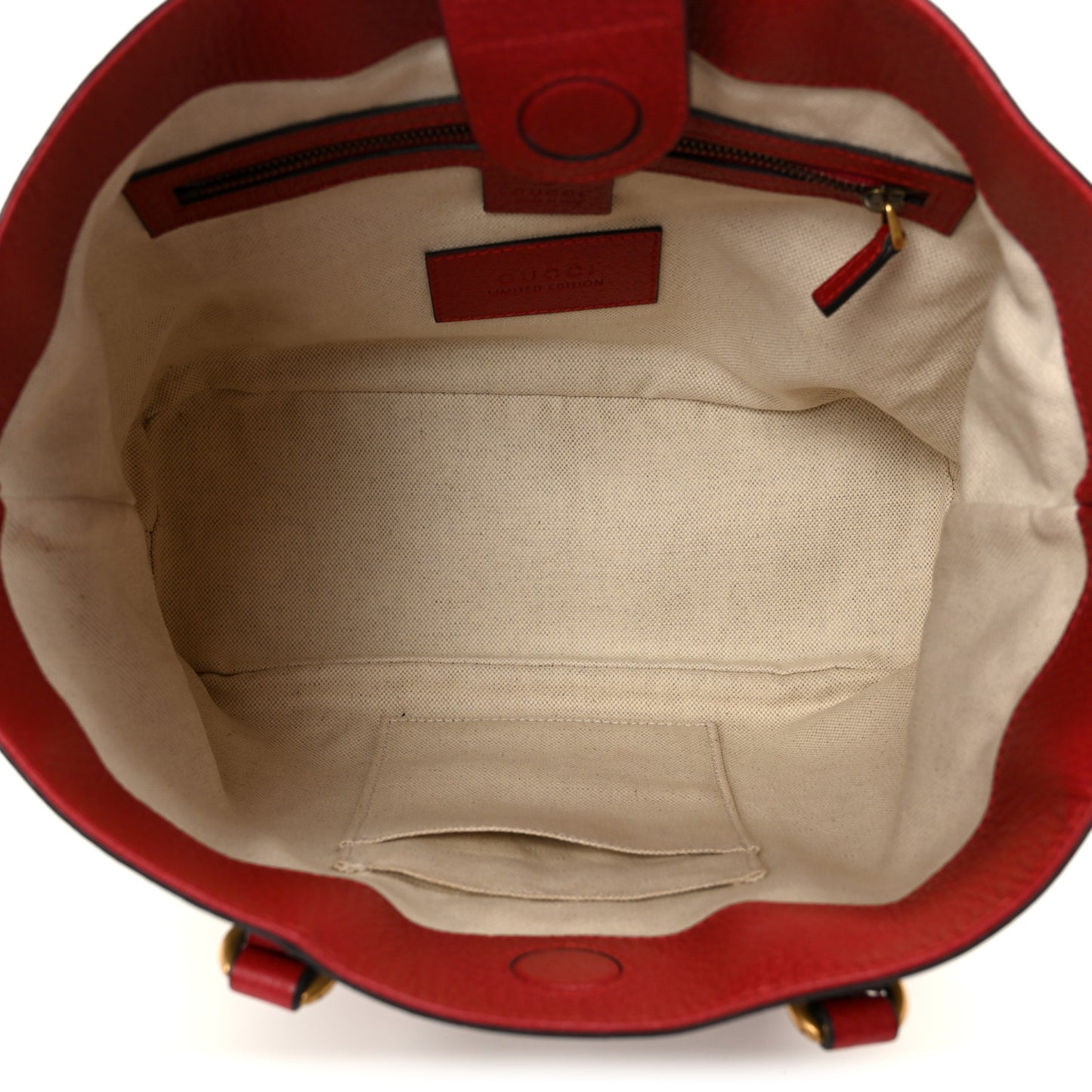 Soft GG Supreme Monogram Web Bosco Patch Small Crossbody Tote Beige Malva Hibiscus Red
