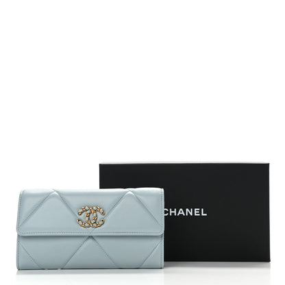 Chanel Lambskin Quilted Chanel 19 Flap Wallet Light Blue 9 of 9