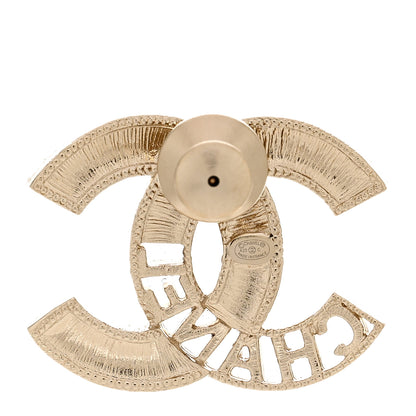 Chanel Crystal Rainbow Logo CC Brooch Gold Multicolor 3 of 5