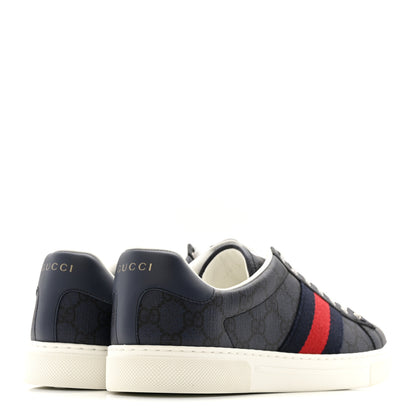 Gucci GG Supreme Monogram Web Mens New Ace Sneakers 8.5 Dark Blue 5 of 10