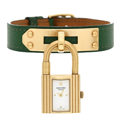 Hermes Stainless Steel Courchevel 20mm Kelly Cadena Quartz Watch Vert Clair 1 of 4