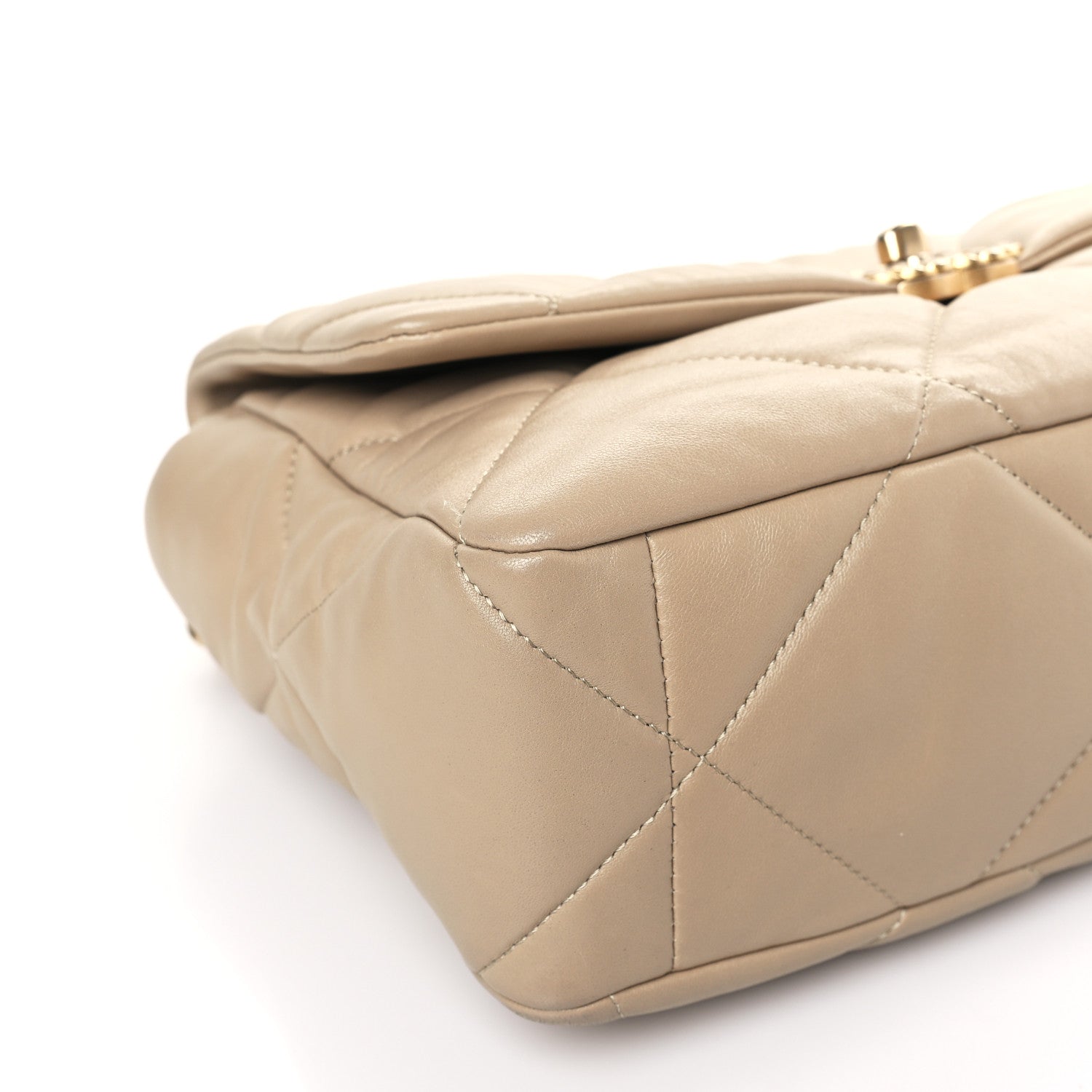 Chanel Lambskin Quilted Large Chanel 19 Flap Dark Beige 7 of 9