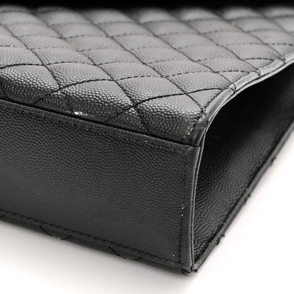 Saint Laurent Grain De Poudre Textured Mixed Matelasse Large Triquilt Monogram Monochrome Satchel Black 11 of 21