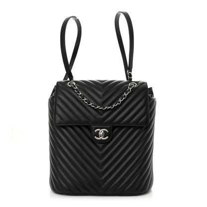 Chanel Calfskin Chevron Quilted Large Urban Spirit Backpack Black 1 of 11