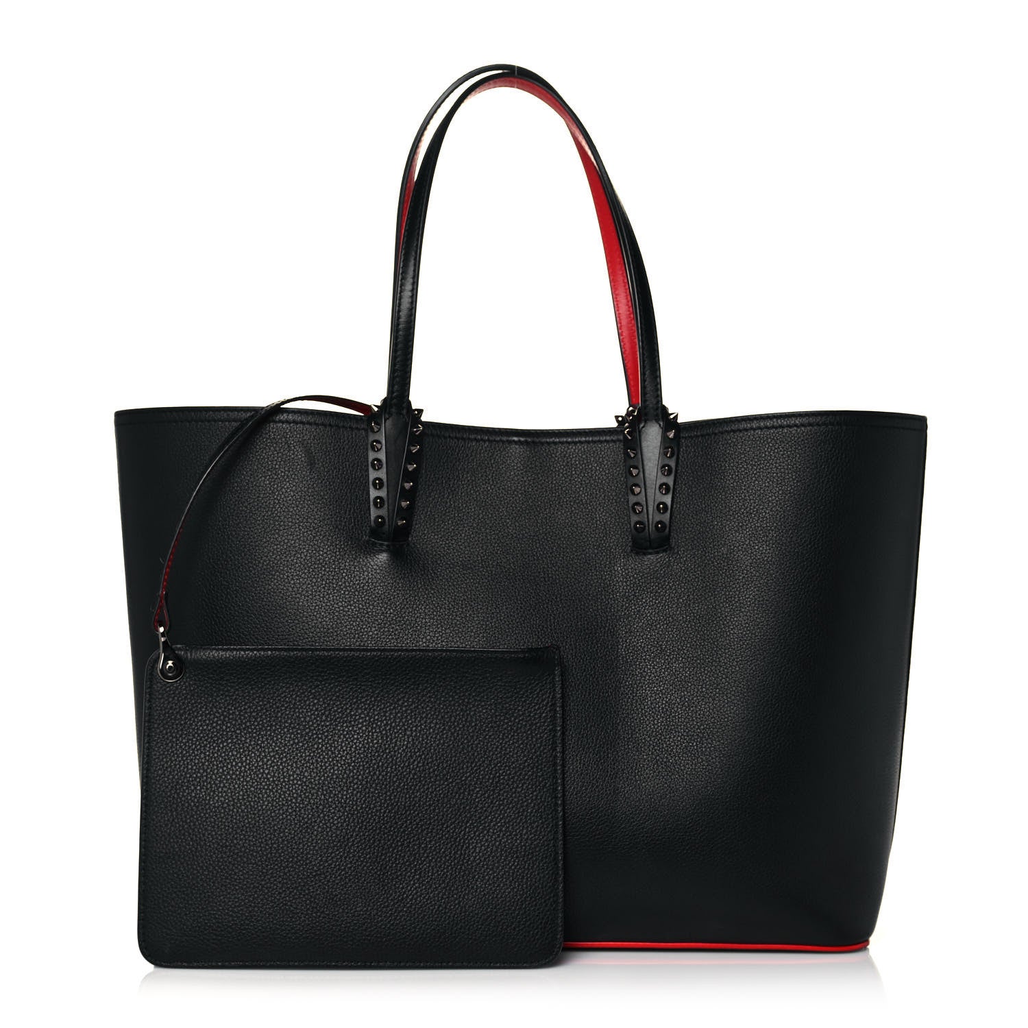 Christian Louboutin Calfskin Spikes East West Cabata Tote Black 3 of 15