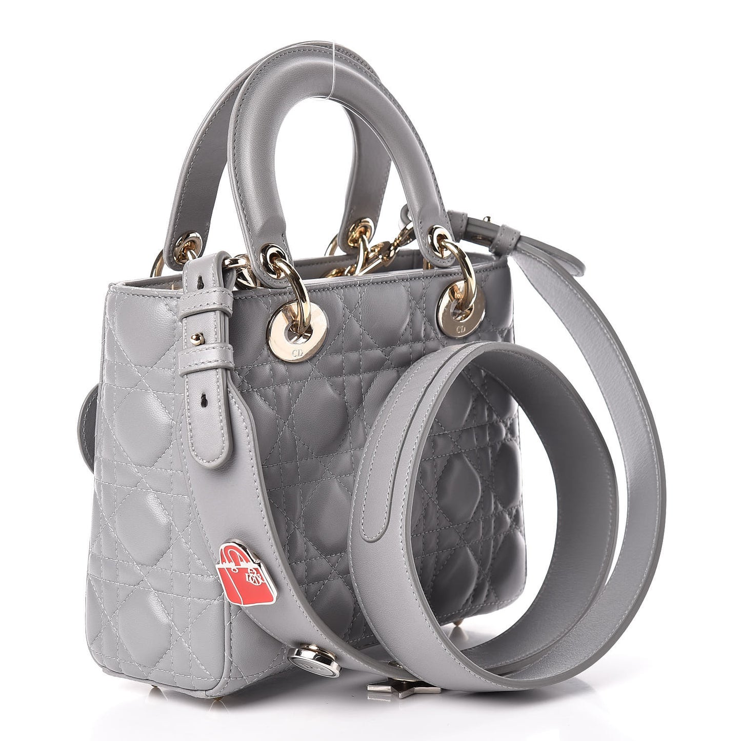 Lambskin Cannage Small My Lady Dior Gris