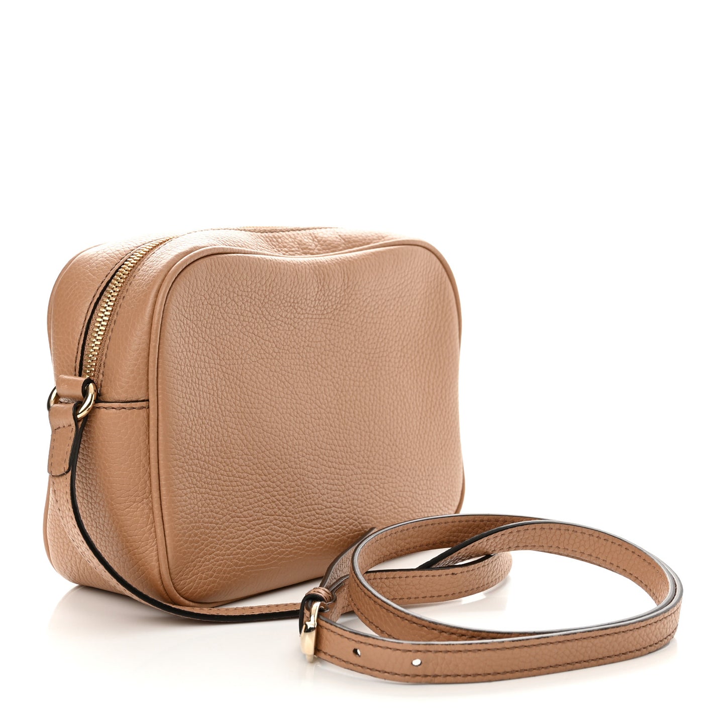 Pebbled Calfskin Small Soho Disco Bag Camelia