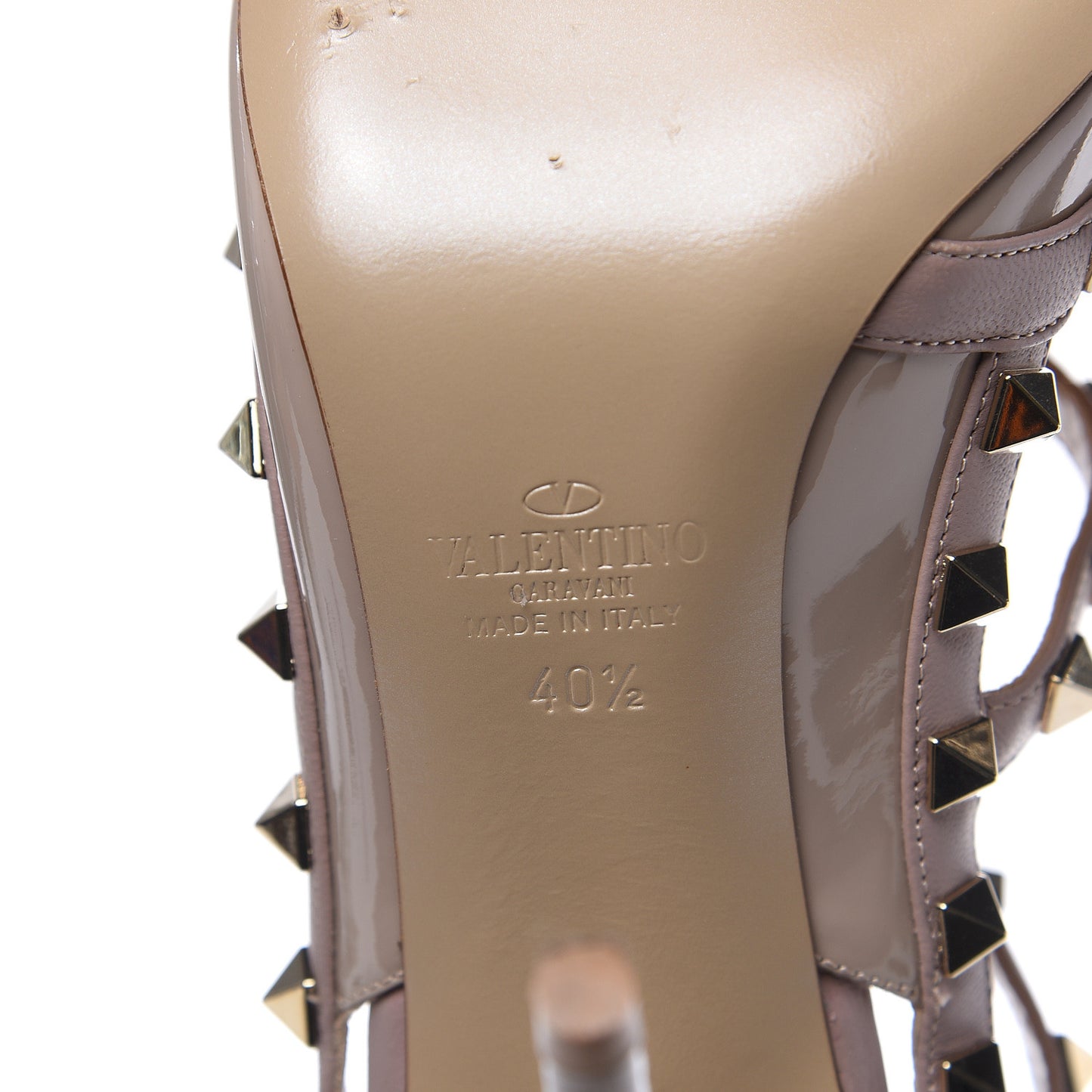 Patent Rockstud Ankle Strap Pumps 40.5 Poudre