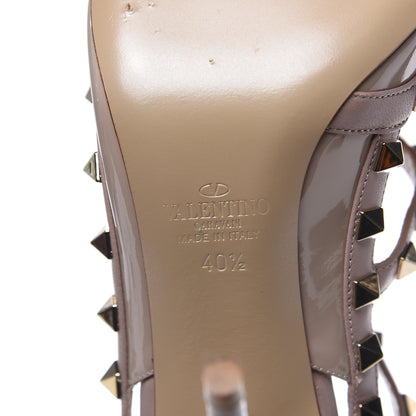 Valentino Garavani Patent Rockstud Ankle Strap Pumps 40.5 Poudre 6 of 9