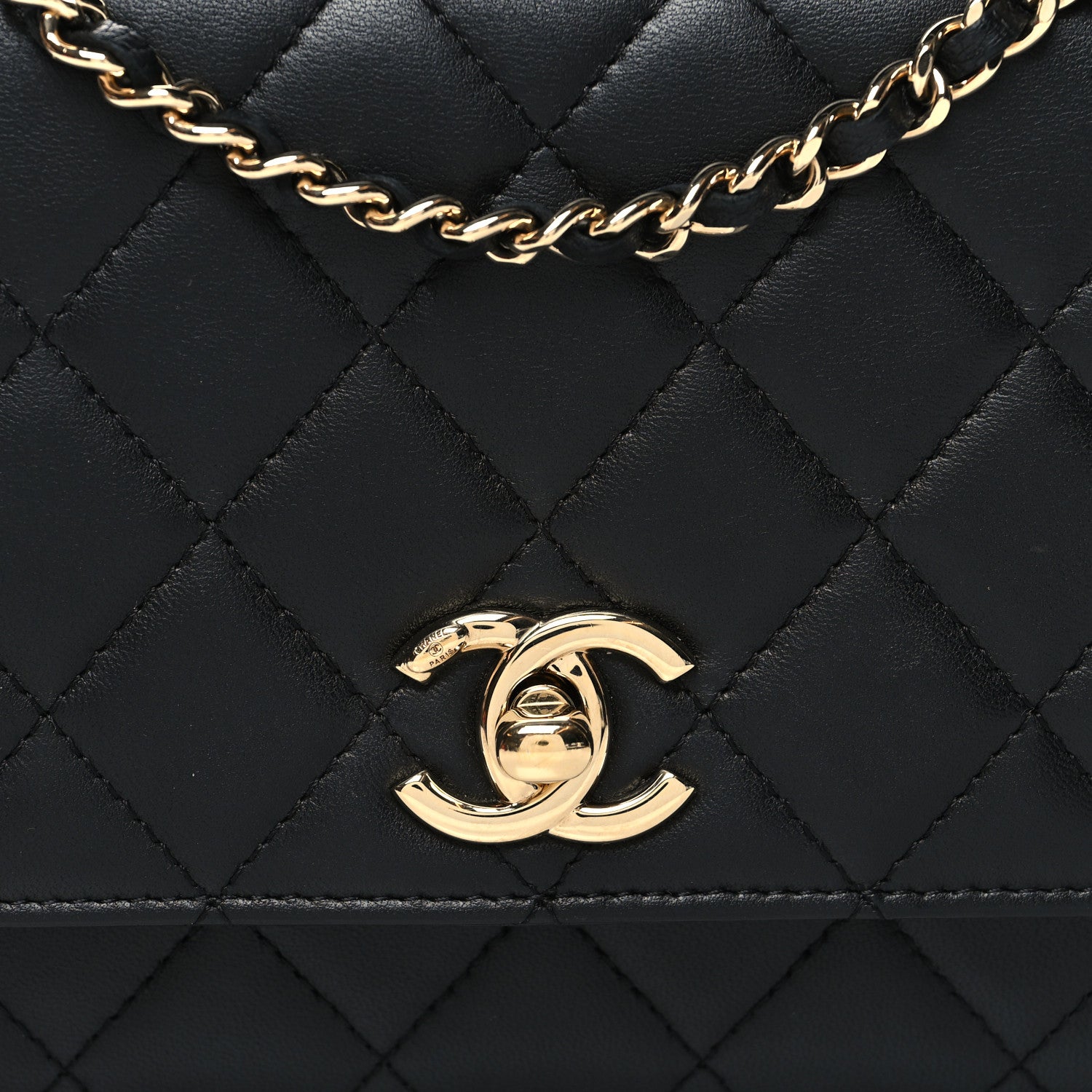 Chanel Lambskin Quilted Trendy CC Wallet On Chain WOC Black 9 of 13
