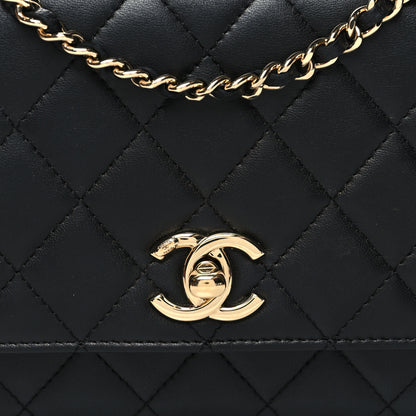 Chanel Lambskin Quilted Trendy CC Wallet On Chain WOC Black 9 of 13