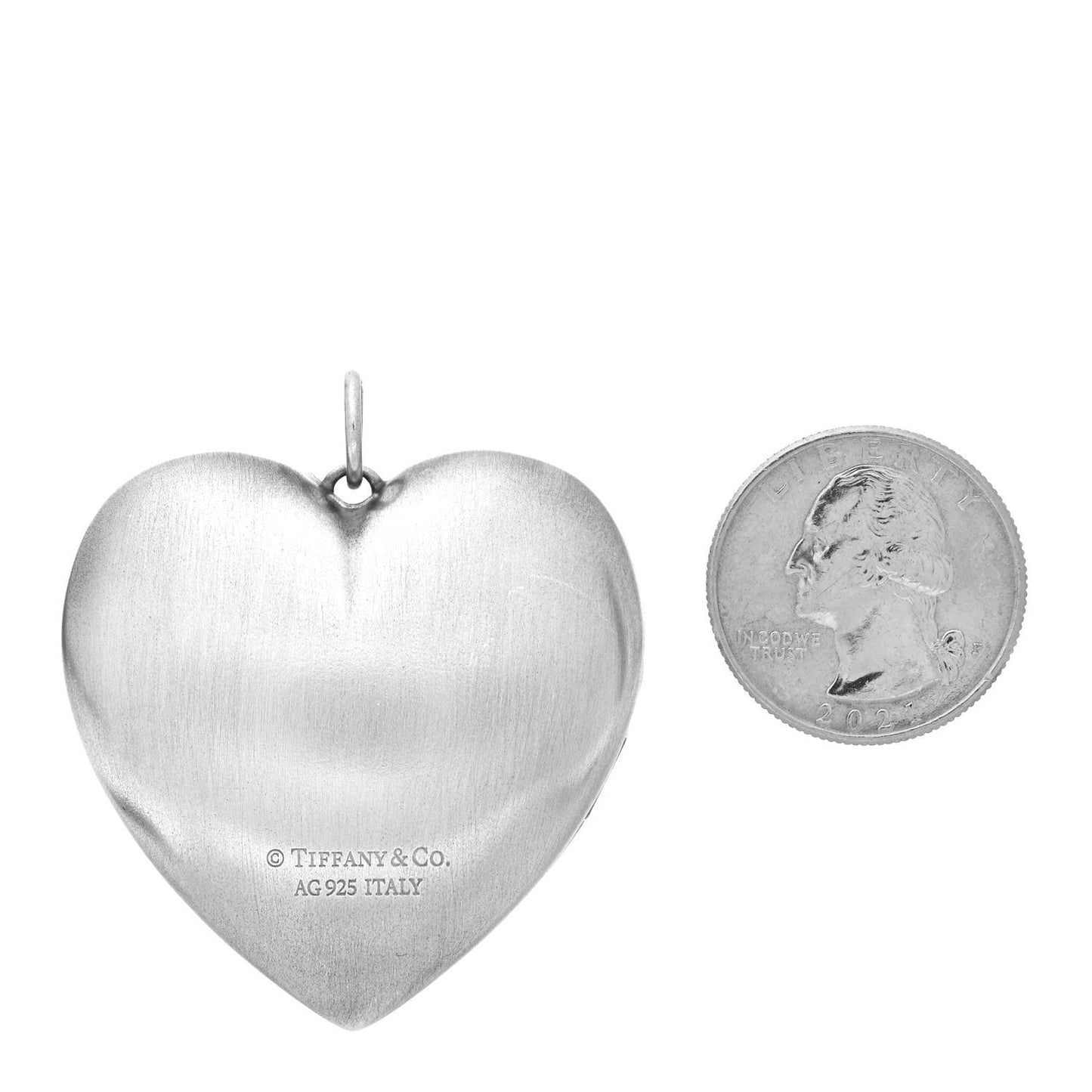 Sterling Silver Large Ziegfeld Daisy Heart Locket Pendant