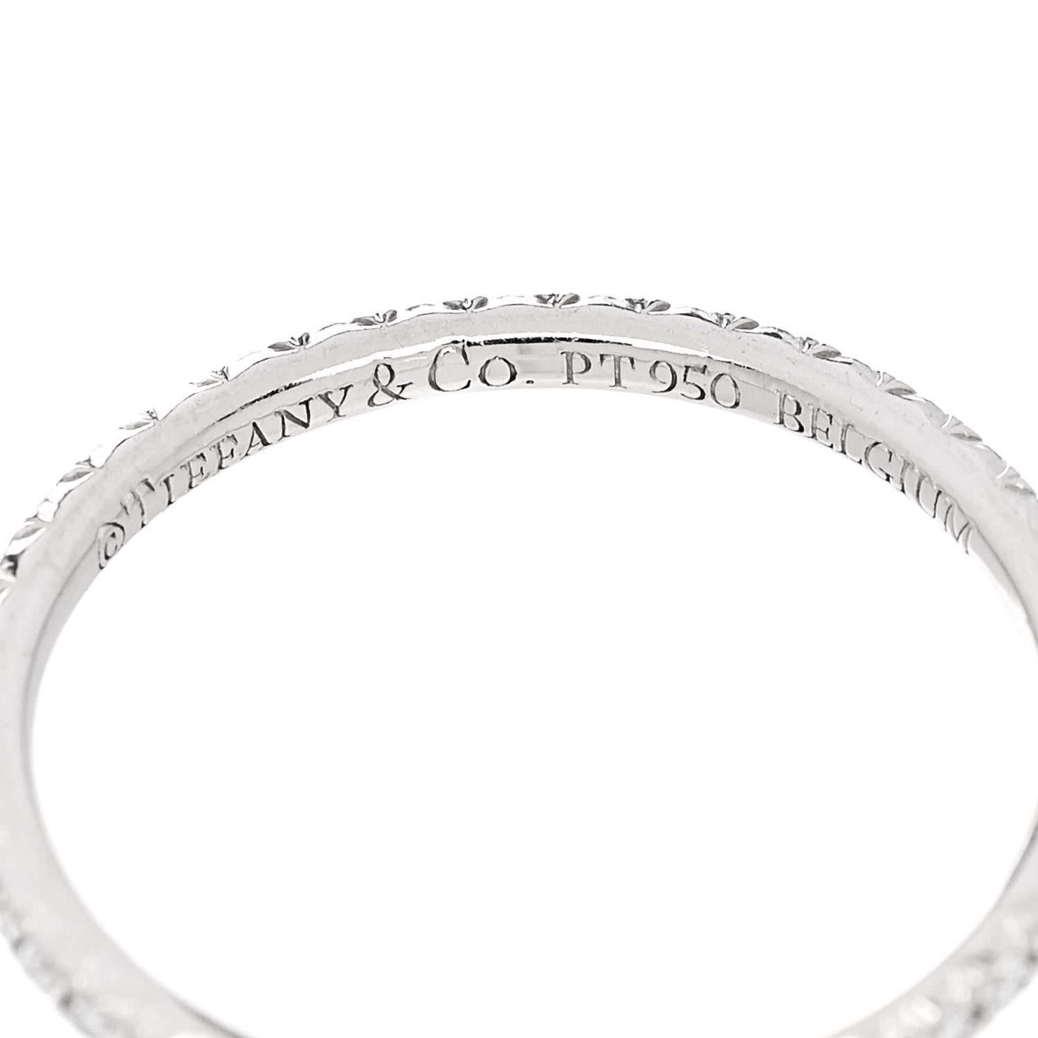 Tiffany Platinum Diamond Metro Band Ring 47 4.25 4 of 4