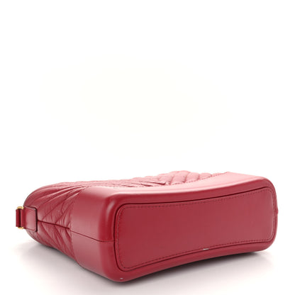 Chanel Aged Calfskin Chevron Quilted Medium Gabrielle Hobo Dark Pink 4 of 11