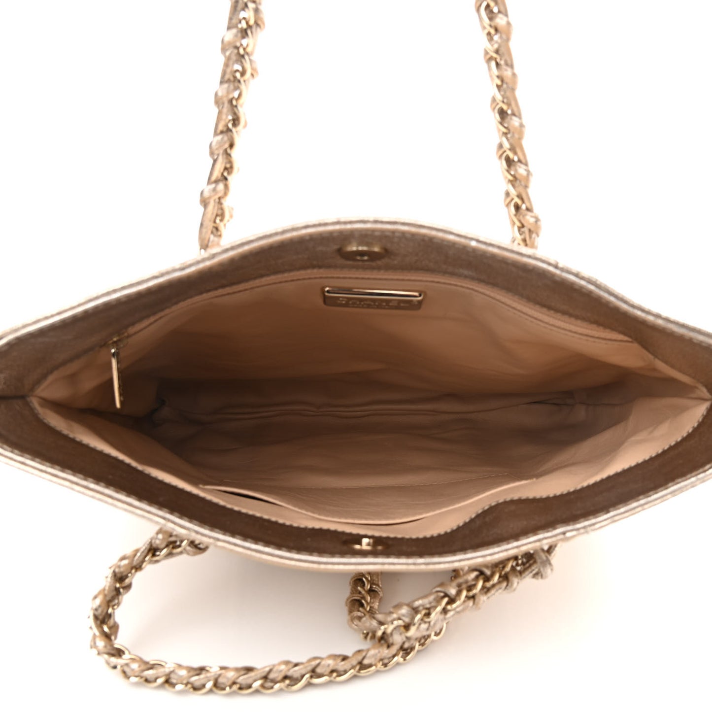 Metallic Goatskin Luxe Ligne Tote Gold