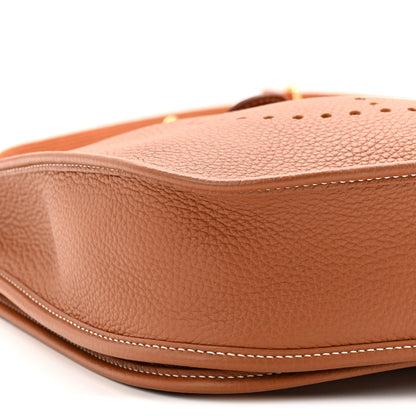 Hermes Taurillon Clemence Evelyne III PM Gold 9 of 11