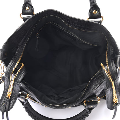 Balenciaga Chevre Gold Metallic Edge Hardware Velo Black 5 of 9