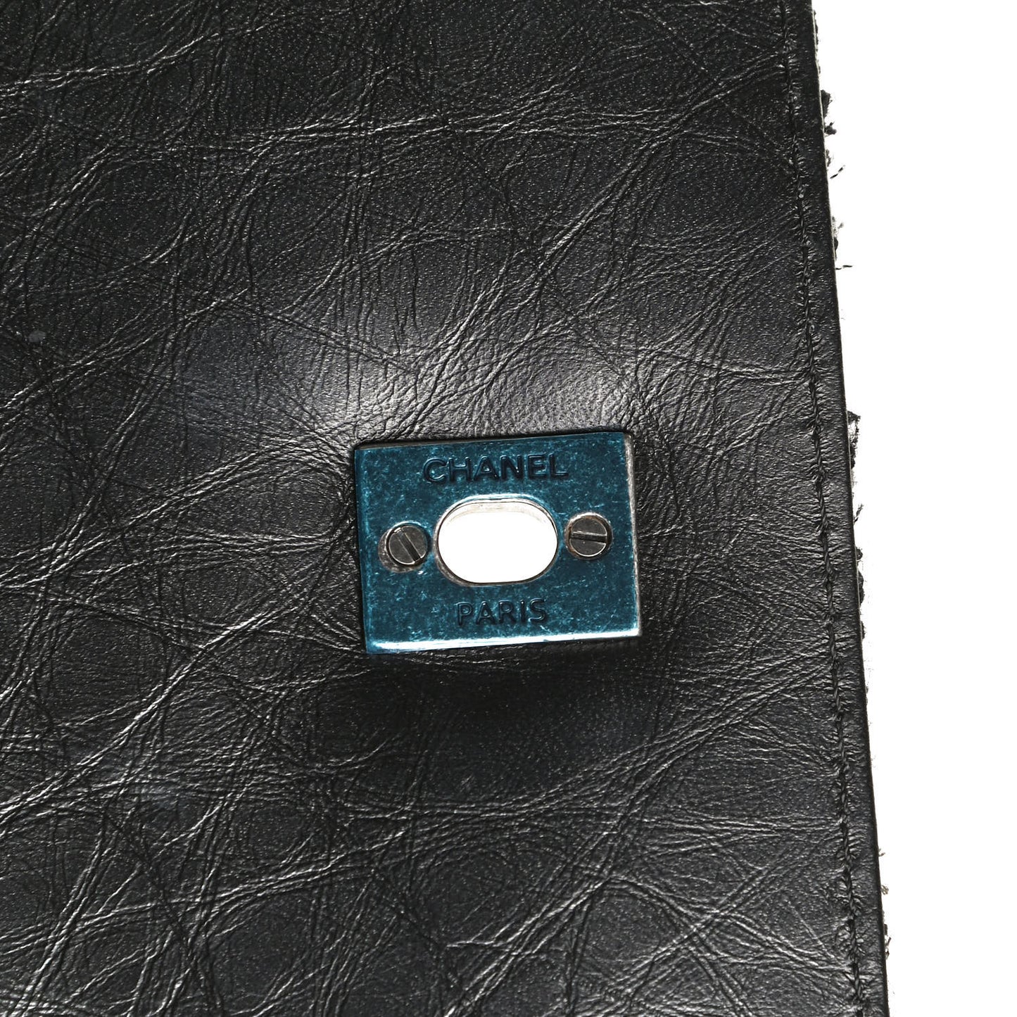 Shearling Tweed Medium Handle Boy Flap Black Grey