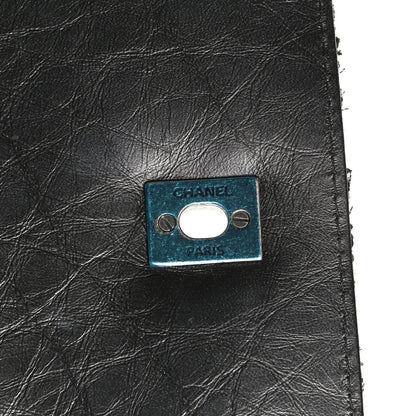 Chanel Shearling Tweed Medium Handle Boy Flap Black Grey 6 of 10