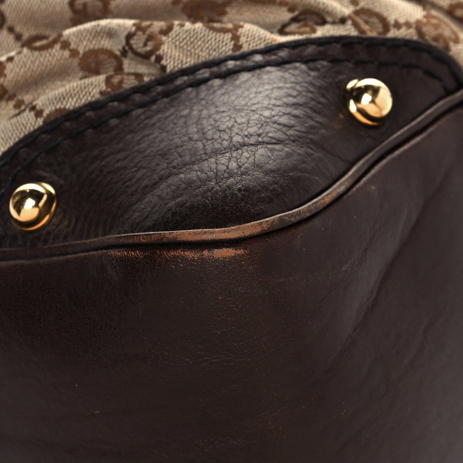 Gucci Monogram Medium Jockey Hobo Dark Brown 9 of 12