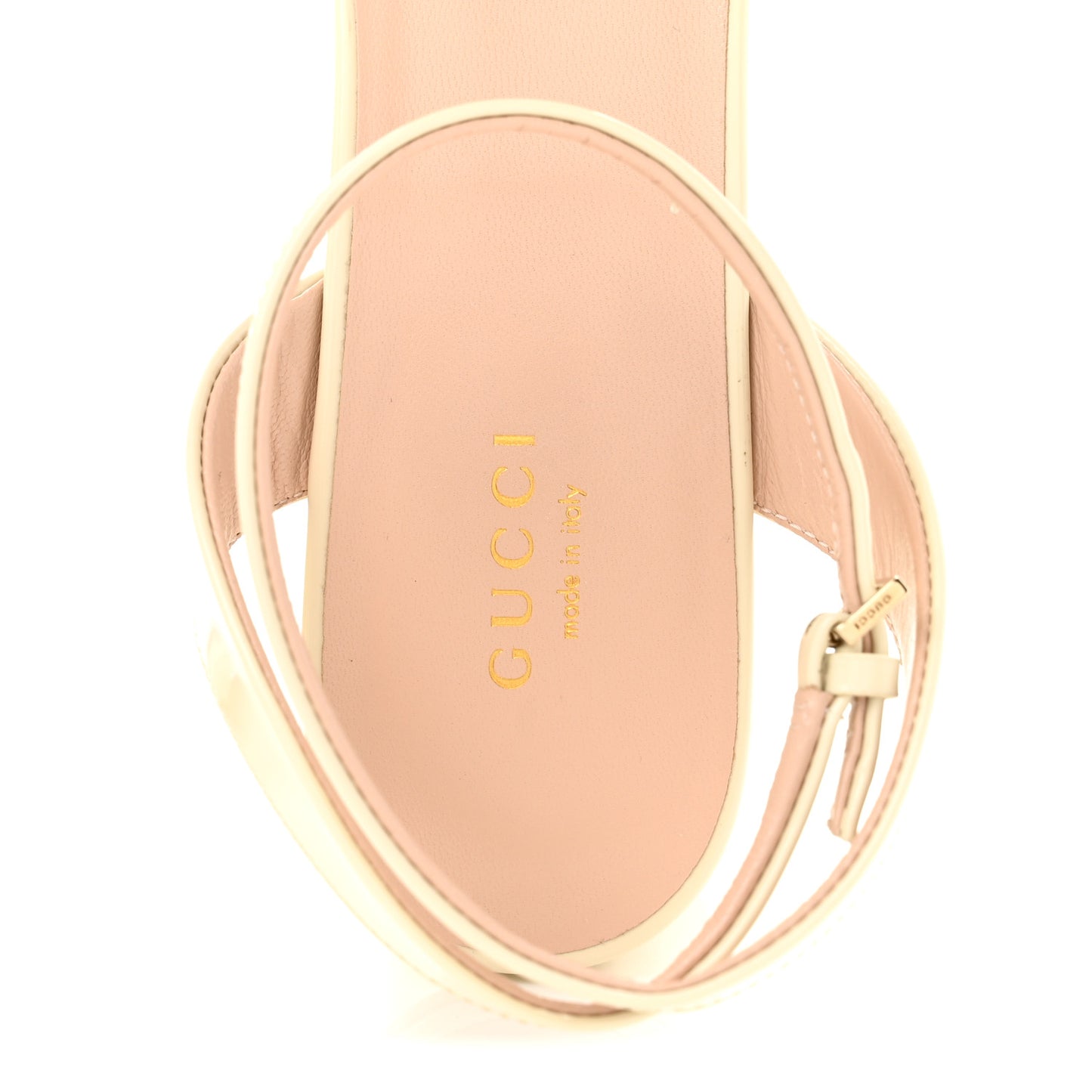 Superlight Calfskin Horsebit Platform Sandals  39.5 New Ivory