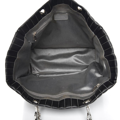 Chanel Lambskin Vertical Quilted Large Mademoiselle Tote Black 5 of 17