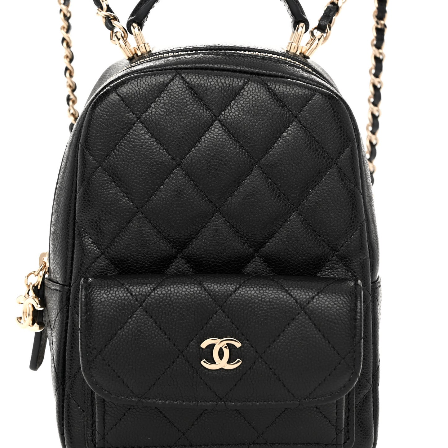 Caviar Quilted CC Mini Classic Backpack Black