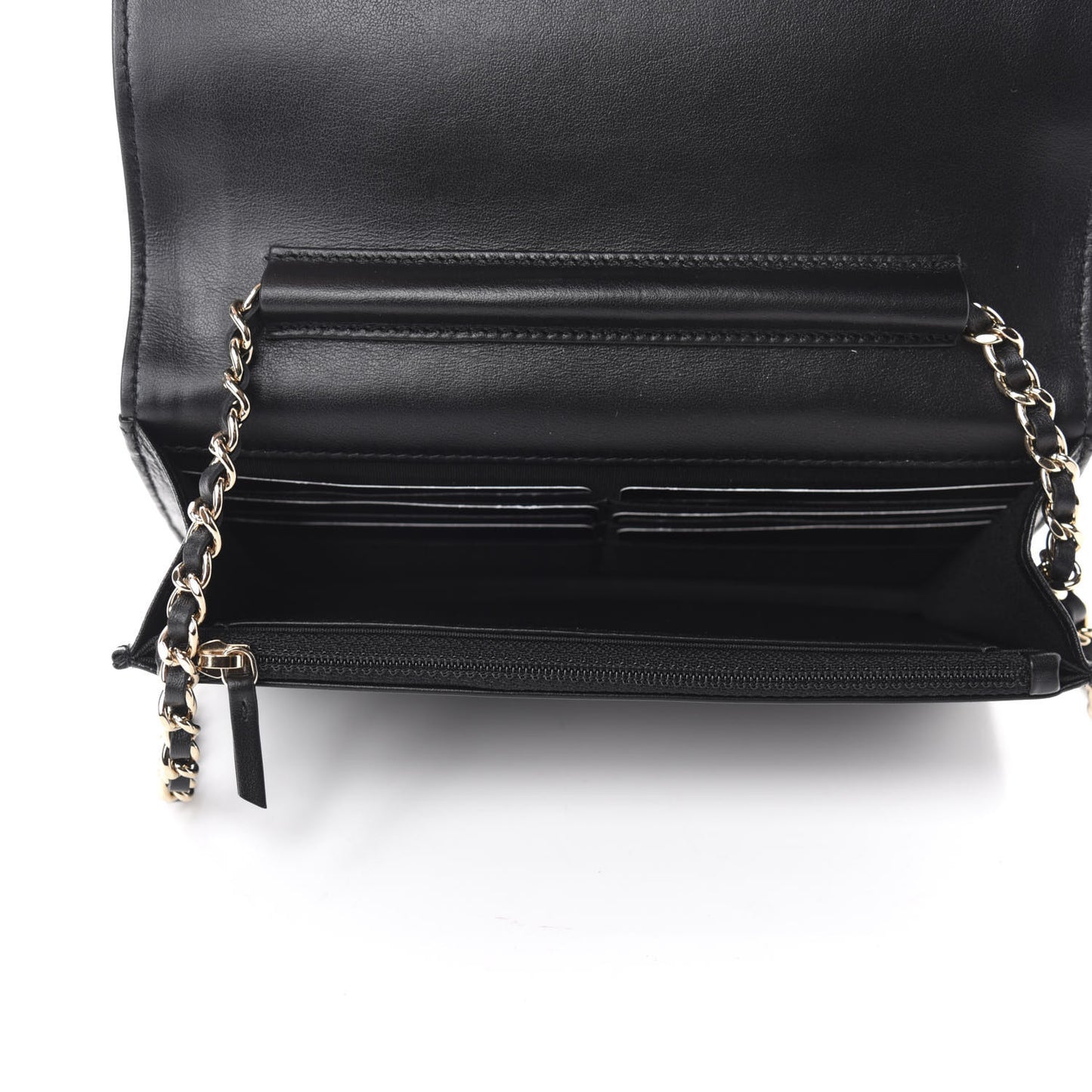 Caviar Camellia Embossed Wallet On Chain WOC Black