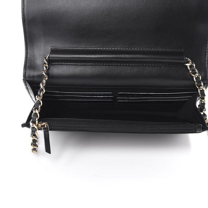 Chanel Caviar Camellia Embossed Wallet On Chain WOC Black 6 of 13