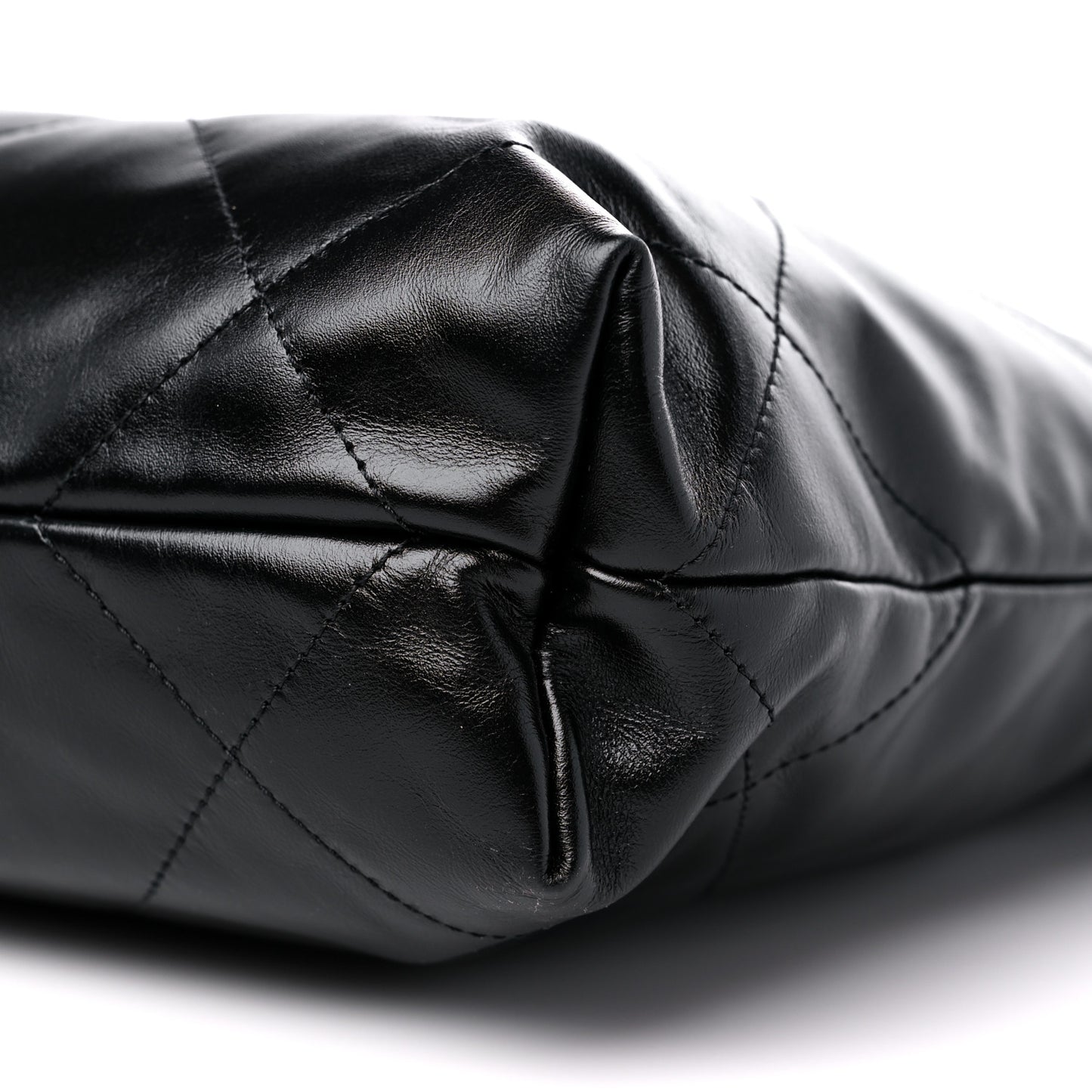 Shiny Calfskin Quilted Small Chanel 22 Black