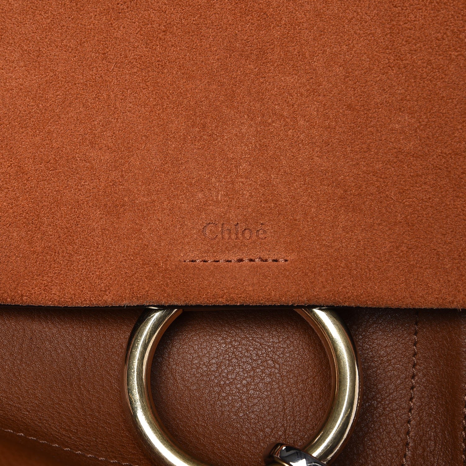 Chloe Suede Calfskin Medium Faye Backpack Tobacco 8 of 9