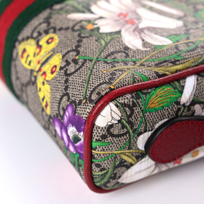 Gucci GG Supreme Monogram Flora Web Mini Ophidia Shoulder Bag Red 12 of 19