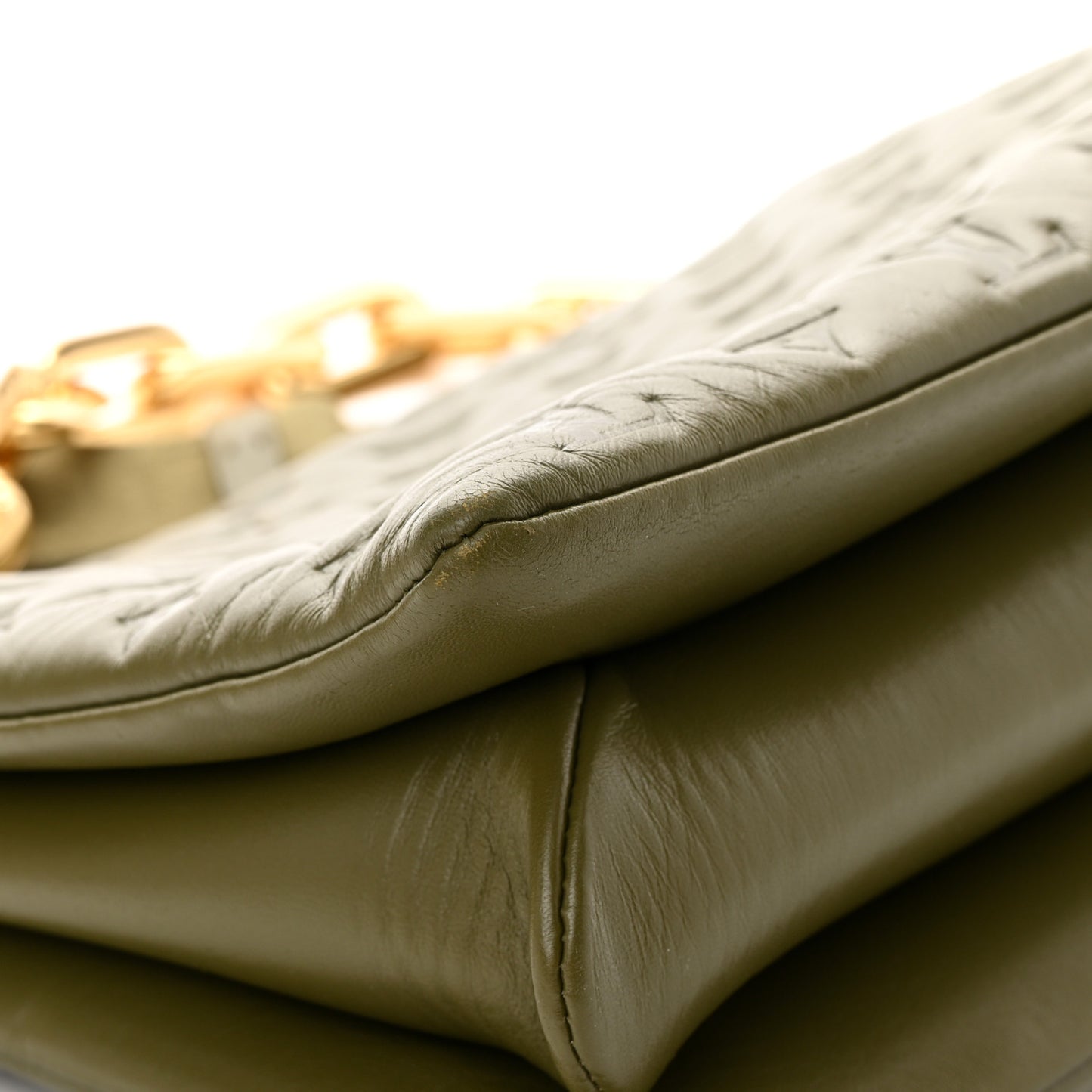 Lambskin Embossed Monogram Coussin MM Khaki
